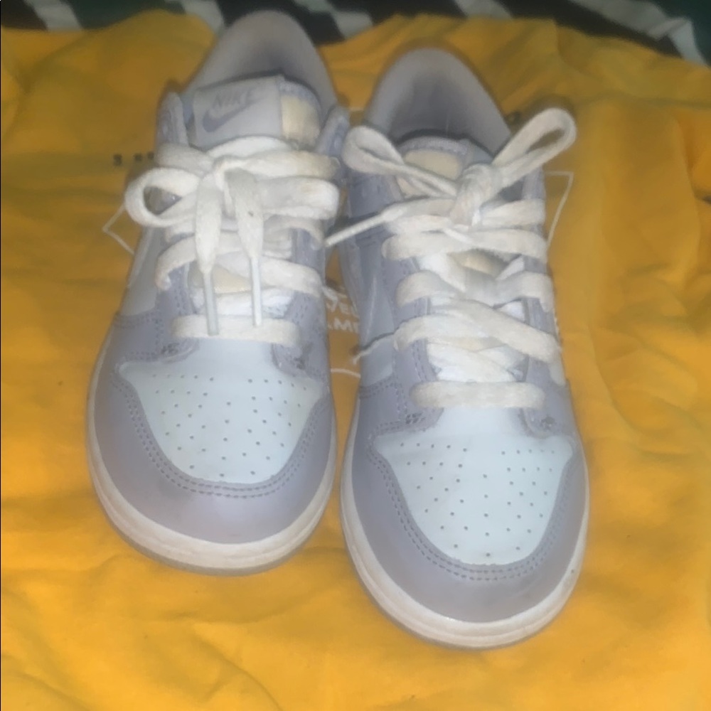 Nike White and Gray Sneakers with Mesh Upper
